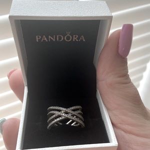 Pandora Entwined Lines Ring Sz 7